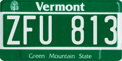 VT license plate ZFU813