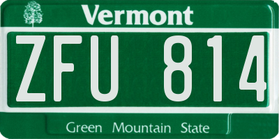 VT license plate ZFU814
