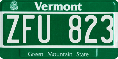 VT license plate ZFU823