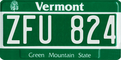 VT license plate ZFU824