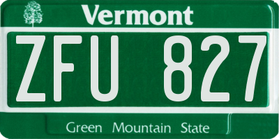 VT license plate ZFU827