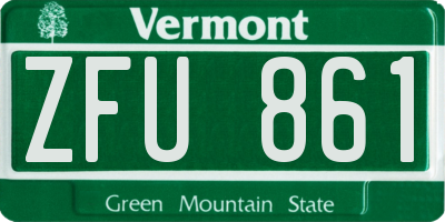VT license plate ZFU861