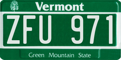 VT license plate ZFU971
