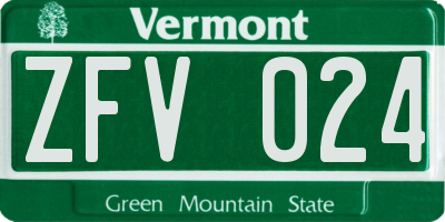 VT license plate ZFV024
