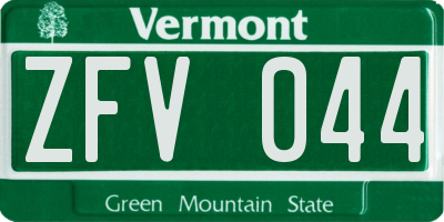 VT license plate ZFV044