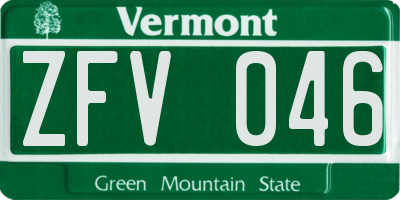 VT license plate ZFV046