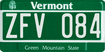 VT license plate ZFV084