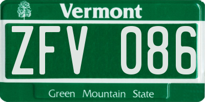 VT license plate ZFV086