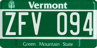 VT license plate ZFV094