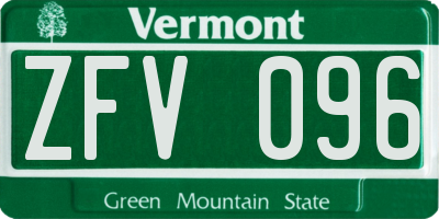 VT license plate ZFV096