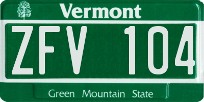 VT license plate ZFV104