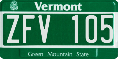 VT license plate ZFV105