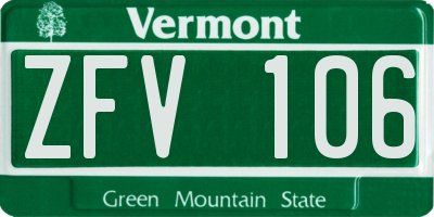 VT license plate ZFV106