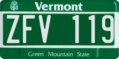 VT license plate ZFV119