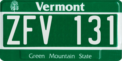 VT license plate ZFV131