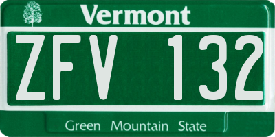 VT license plate ZFV132