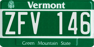 VT license plate ZFV146