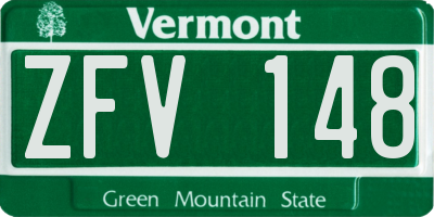 VT license plate ZFV148