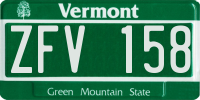 VT license plate ZFV158