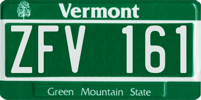 VT license plate ZFV161