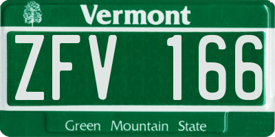 VT license plate ZFV166