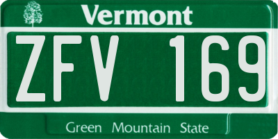 VT license plate ZFV169