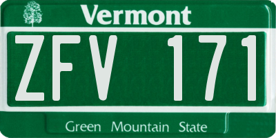 VT license plate ZFV171
