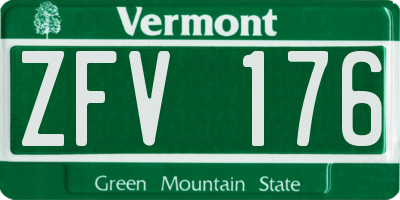 VT license plate ZFV176
