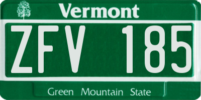 VT license plate ZFV185