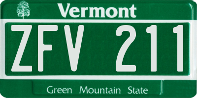 VT license plate ZFV211