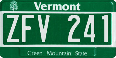 VT license plate ZFV241