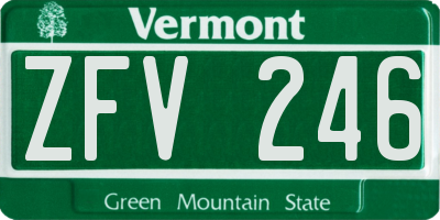 VT license plate ZFV246