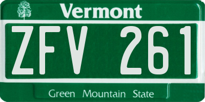 VT license plate ZFV261