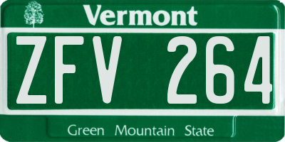 VT license plate ZFV264