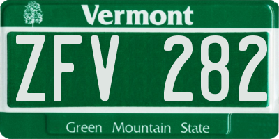 VT license plate ZFV282