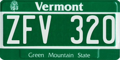 VT license plate ZFV320