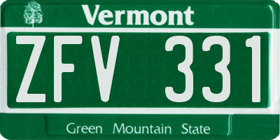 VT license plate ZFV331