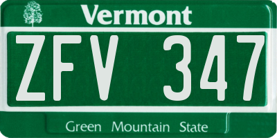 VT license plate ZFV347