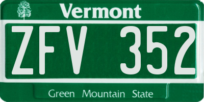 VT license plate ZFV352