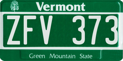VT license plate ZFV373
