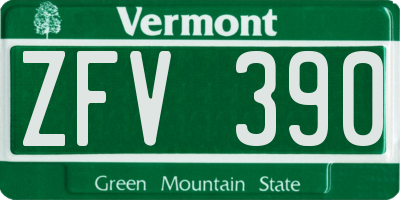 VT license plate ZFV390