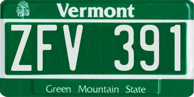 VT license plate ZFV391