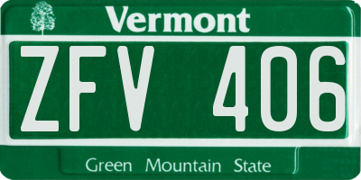 VT license plate ZFV406