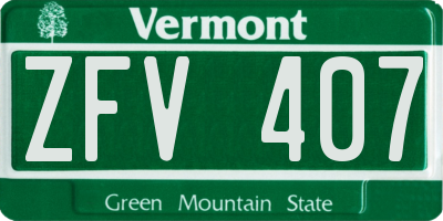 VT license plate ZFV407