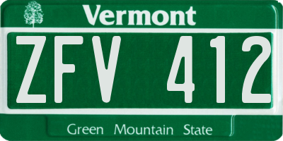 VT license plate ZFV412