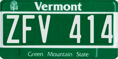 VT license plate ZFV414