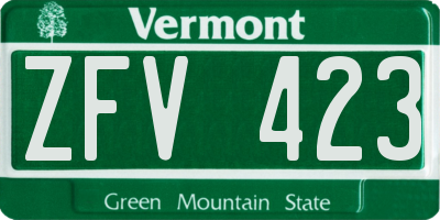 VT license plate ZFV423