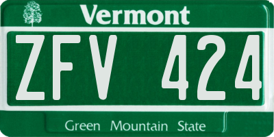 VT license plate ZFV424