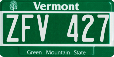 VT license plate ZFV427