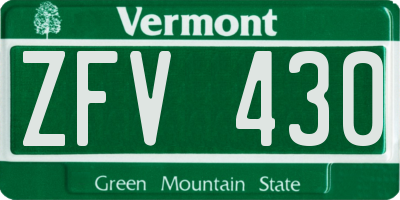 VT license plate ZFV430